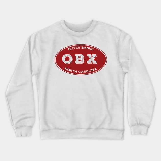 OBX Oval in Red Crewneck Sweatshirt by YOPD Artist